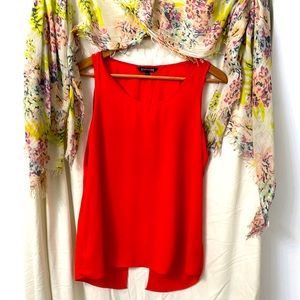 Express orange slit back top